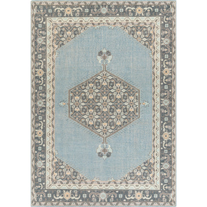 Zahra Rug - 24372 by Surya in aqua, charcoal, pale blue, slate, oatmeal. Made from 100% new zealand wool in a unique style.