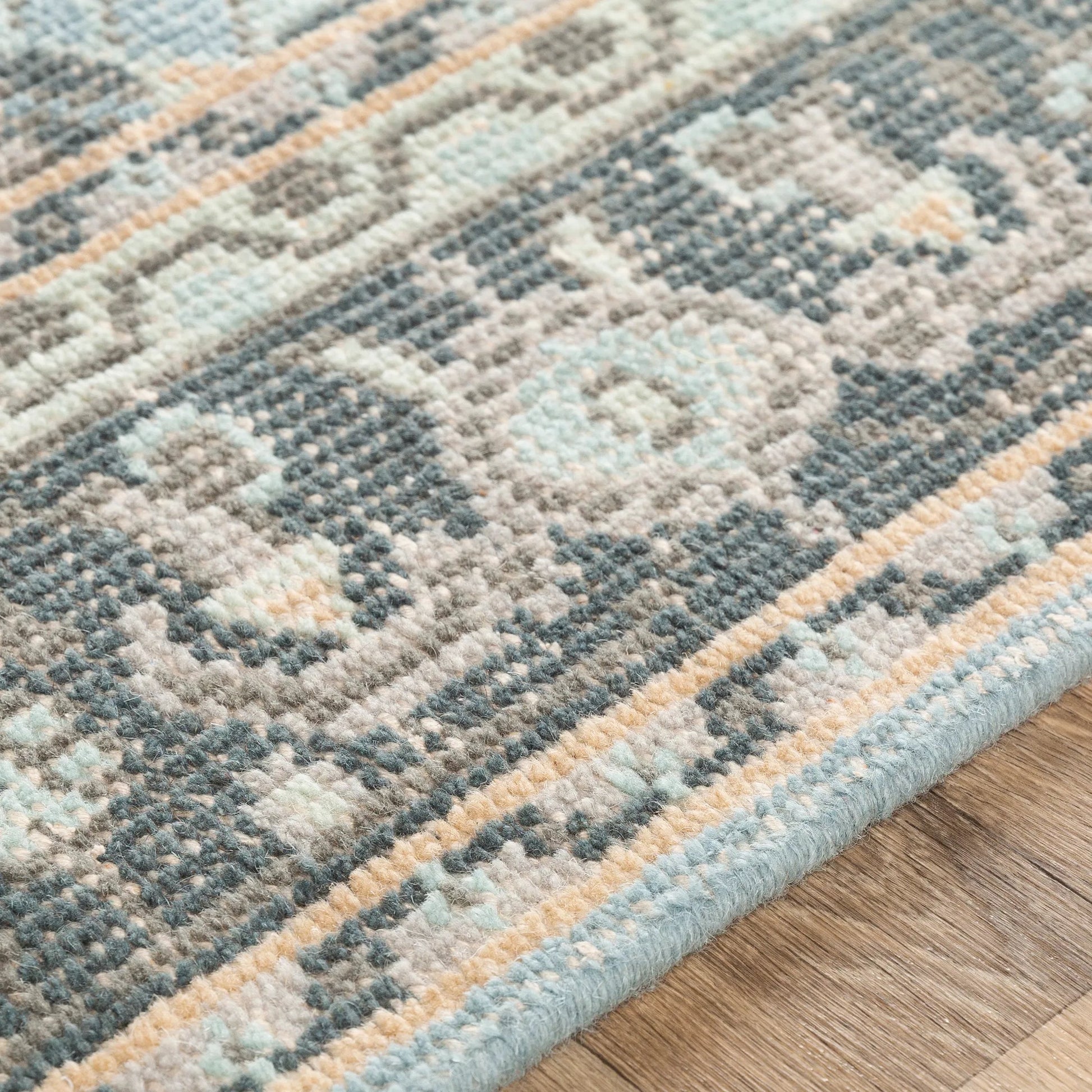 Zahra Rug - 24372 by Surya in aqua, charcoal, pale blue, slate, oatmeal. Made from 100% new zealand wool in a unique style.