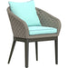 Marbella Outdoor Dining Chair by Sunset West in graphite. Made from olefin rope in a modern style.