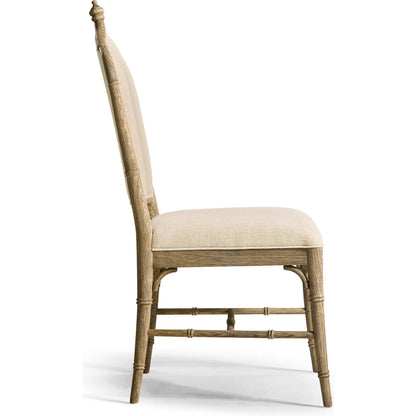 Baronial Dining Side Chair by Jonathan Charles in blue and blue faded oak. Made from oak, fabric in a traditional style.