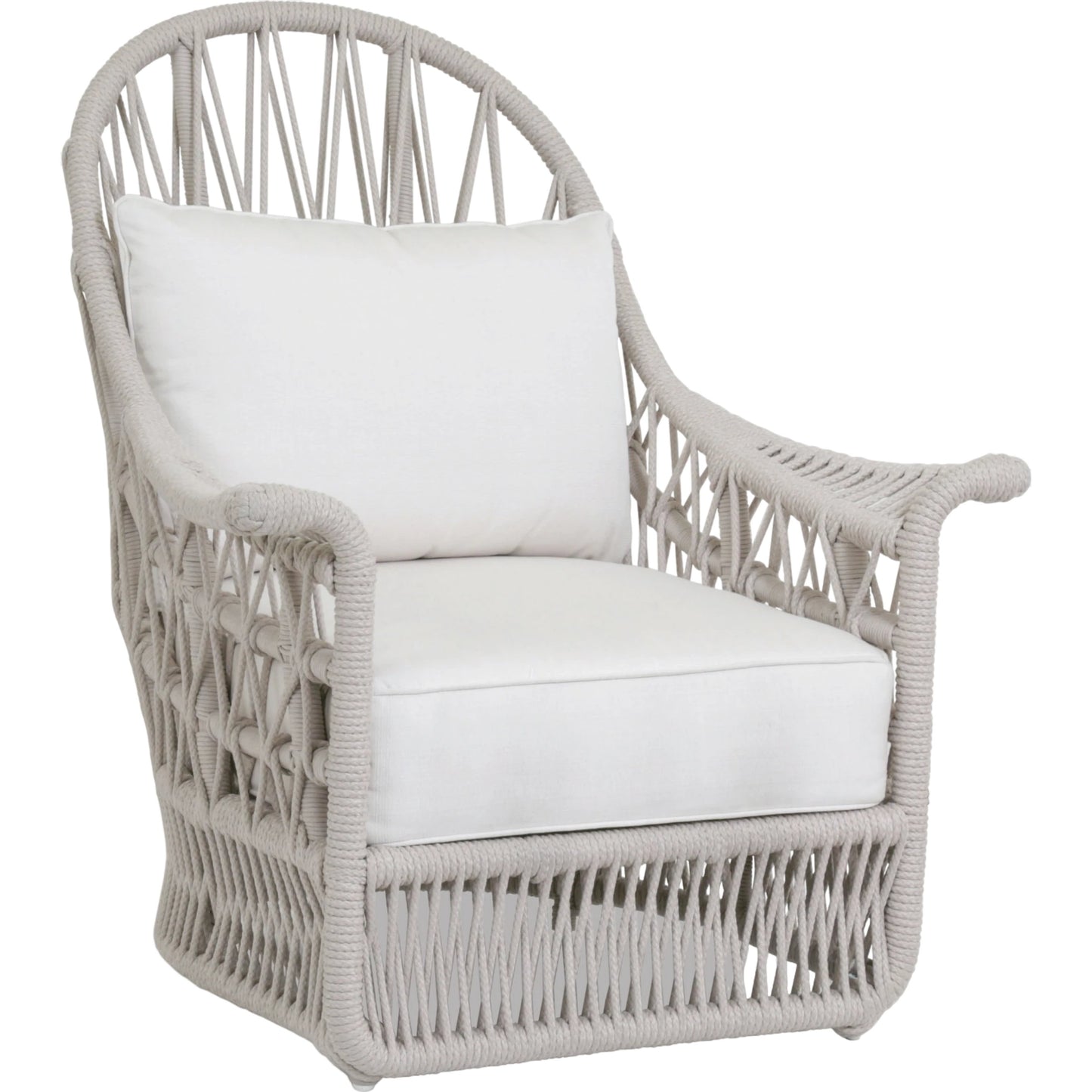 001 SI-2167044 | Primary Silo | Dana Outdoor Rope Wing Chair in Linen by Sunset West in natural. Made from olefin rope in a coastal style.