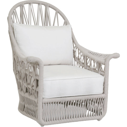 Dana Outdoor Rope Wing Chair in Linen by Sunset West in natural. Made from olefin rope in a coastal style.