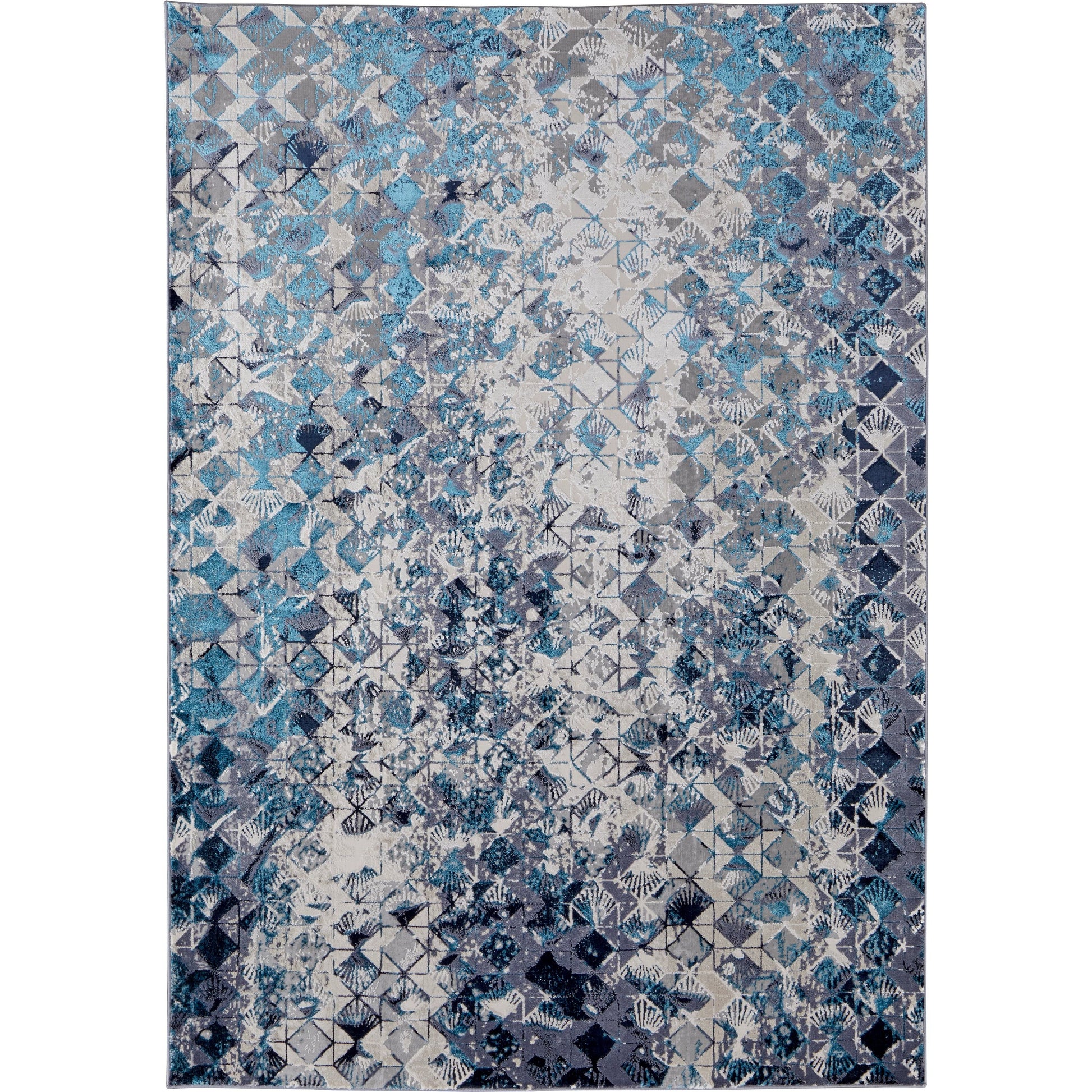 Indio Diamond Rug - 39H0F by Feizy in blue, ivory, gray. Made from unique in a unique style.