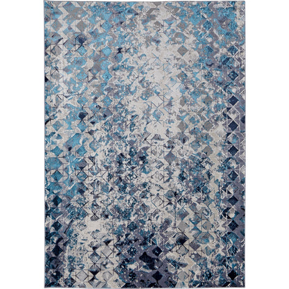 Indio Diamond Rug - 39H0F by Feizy in blue, ivory, gray. Made from unique in a unique style.