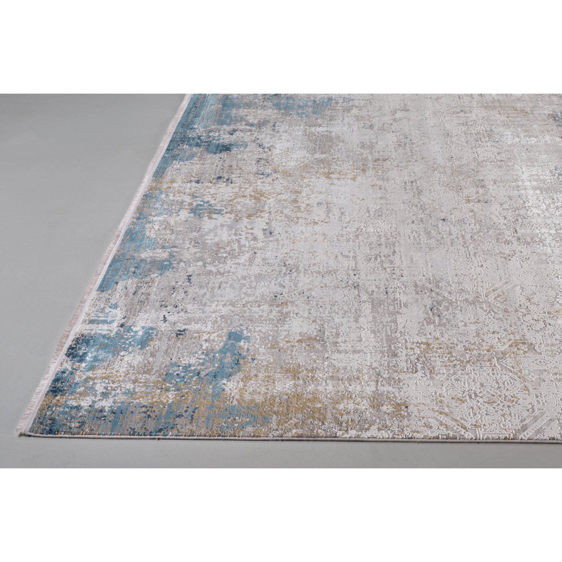 Cadiz Rug - 3889F by Feizy in ivory, blue, gold. Made from viscose, acrylic in a unique style.