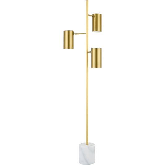Zion Accent Floor Lamp by Surya in brass, white. Made from iron, marble, metal in a modern style.