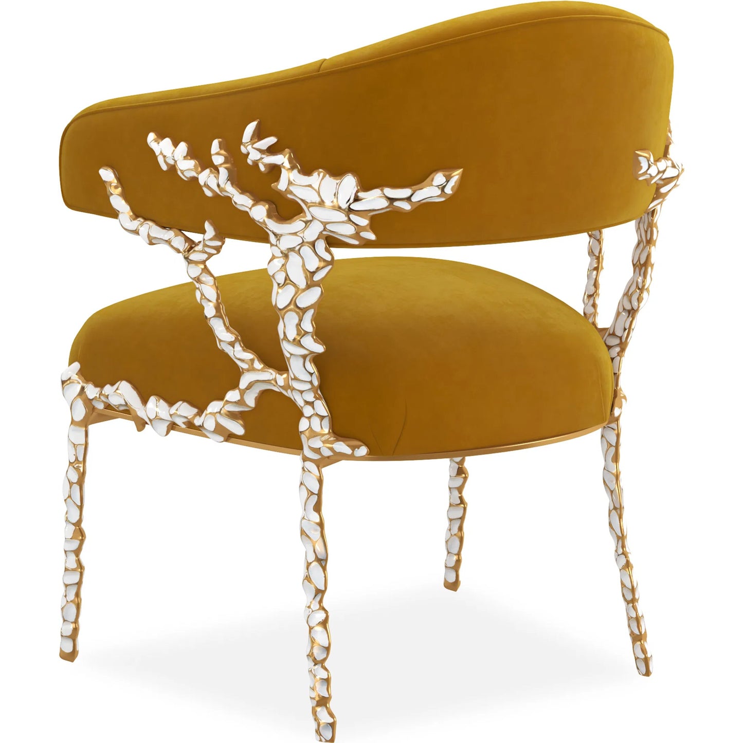 009 SI-2250497 | Additional Silo | Glimmer of Hope Chair by Caracole in gold brush. Made from metal in a eclectic & global style.