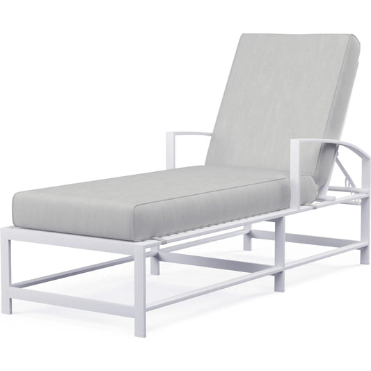 Bristol Outdoor Chaise in Canvas Flax w/ Self Welt by Sunset West. Made from aluminum in a modern style.
