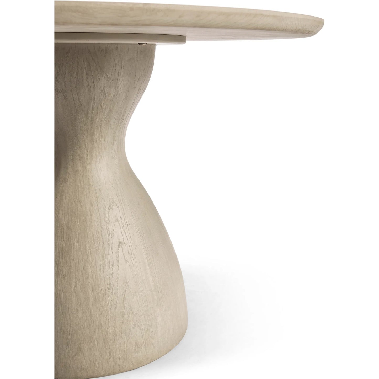 014 SI-2186261 | Closeup | Water Seamount Oak Pedestal Table by Jonathan Charles in beige and bleached oak. Made from oak in a modern style.