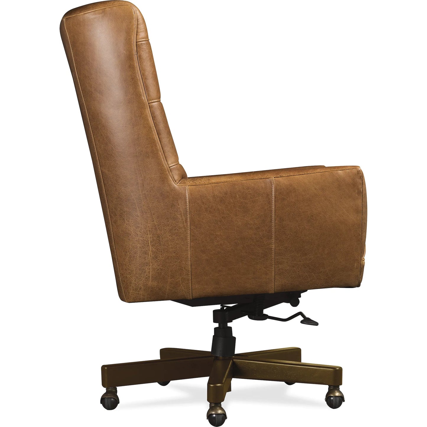 003 SI-2458613 | Additional Silo | Nico Executive Chair by Hooker Furniture in jala whiskey and dark wood. Made from leather in a traditional style.