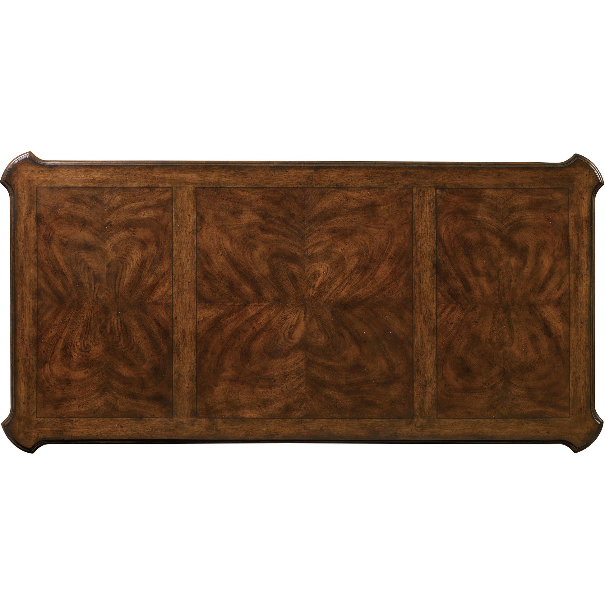 Leesburg Executive Desk by Hooker Furniture in mahogany. Made from swirl mahogany, ebony veneers in a traditional style.