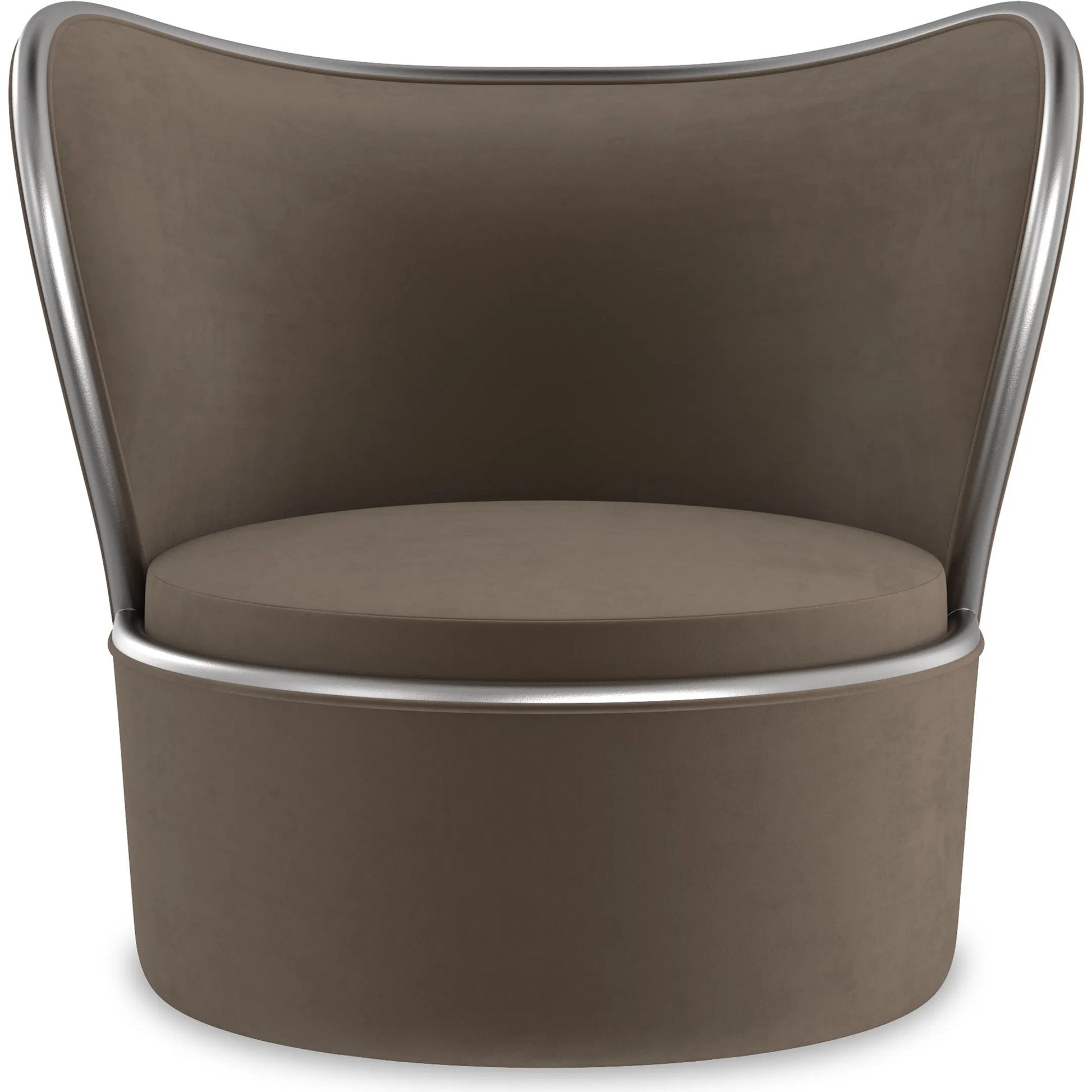 Mariposa Swivel Chair by Caracole in dark taupe and charcoal leaf. Made from birch in a modern style.