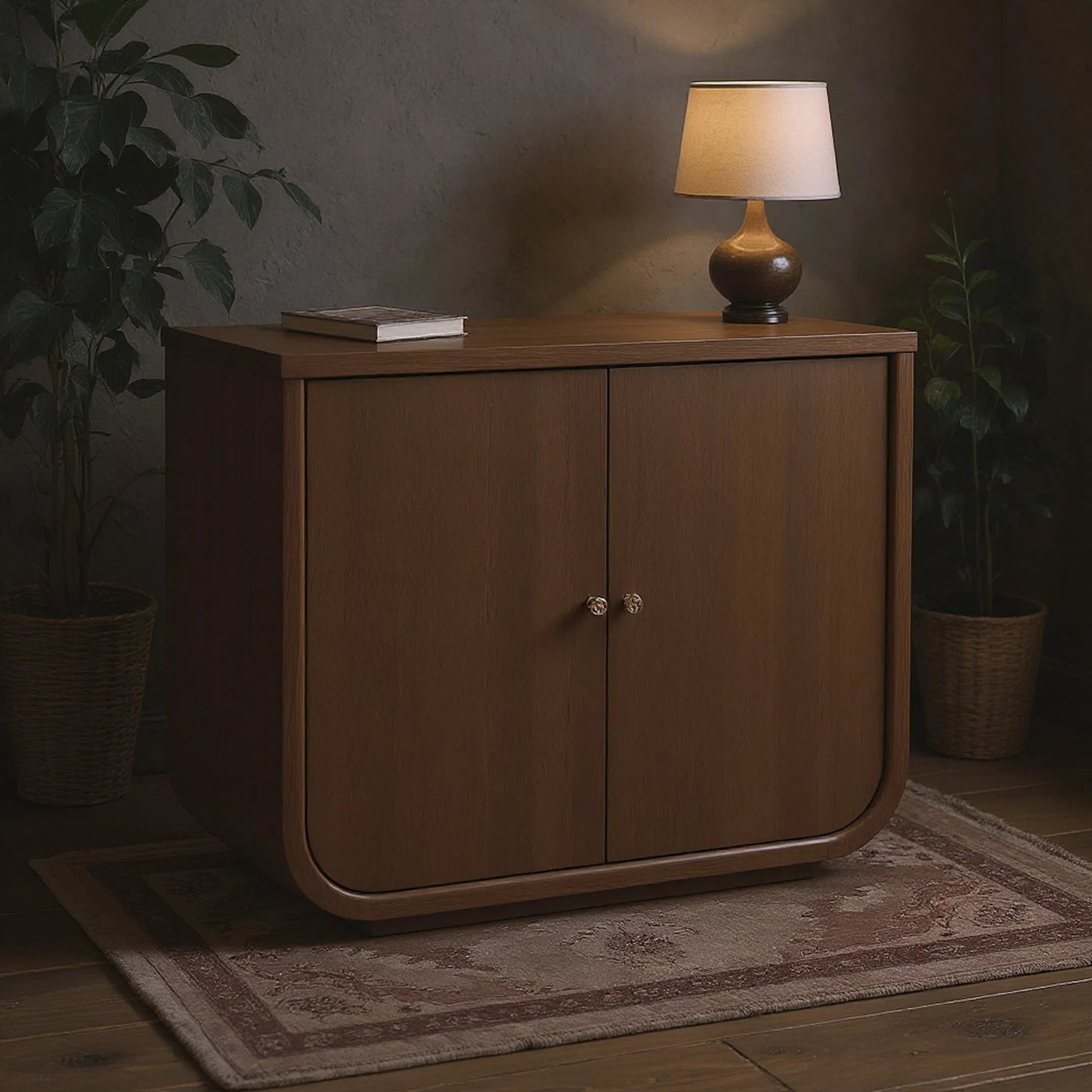 005 SI-2514208 | Lifestyle | Verge Door Chest by A.R.T. Furniture in handcrated walnut. Made from poplar solids, flat cut walnut veneers in a traditional style.