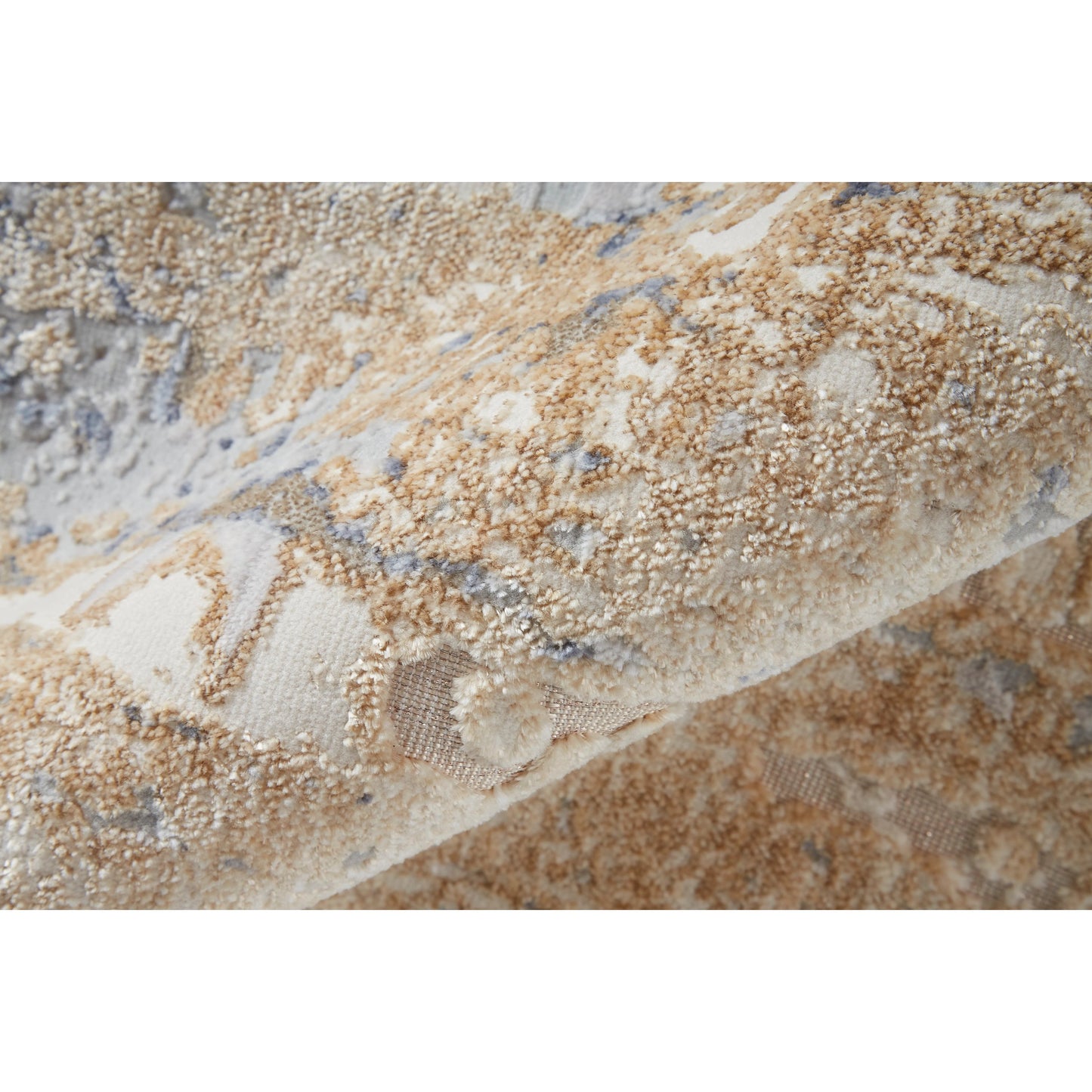 006 SI-1830253,SI-1830254,SI-1830255,SI-2006900,SI-2006903 | Closeup | Laina Transitional Gradient & Rug - 39G9F by Feizy in tan, brown, blue. Made from polypropylene, polyester in a unique style.