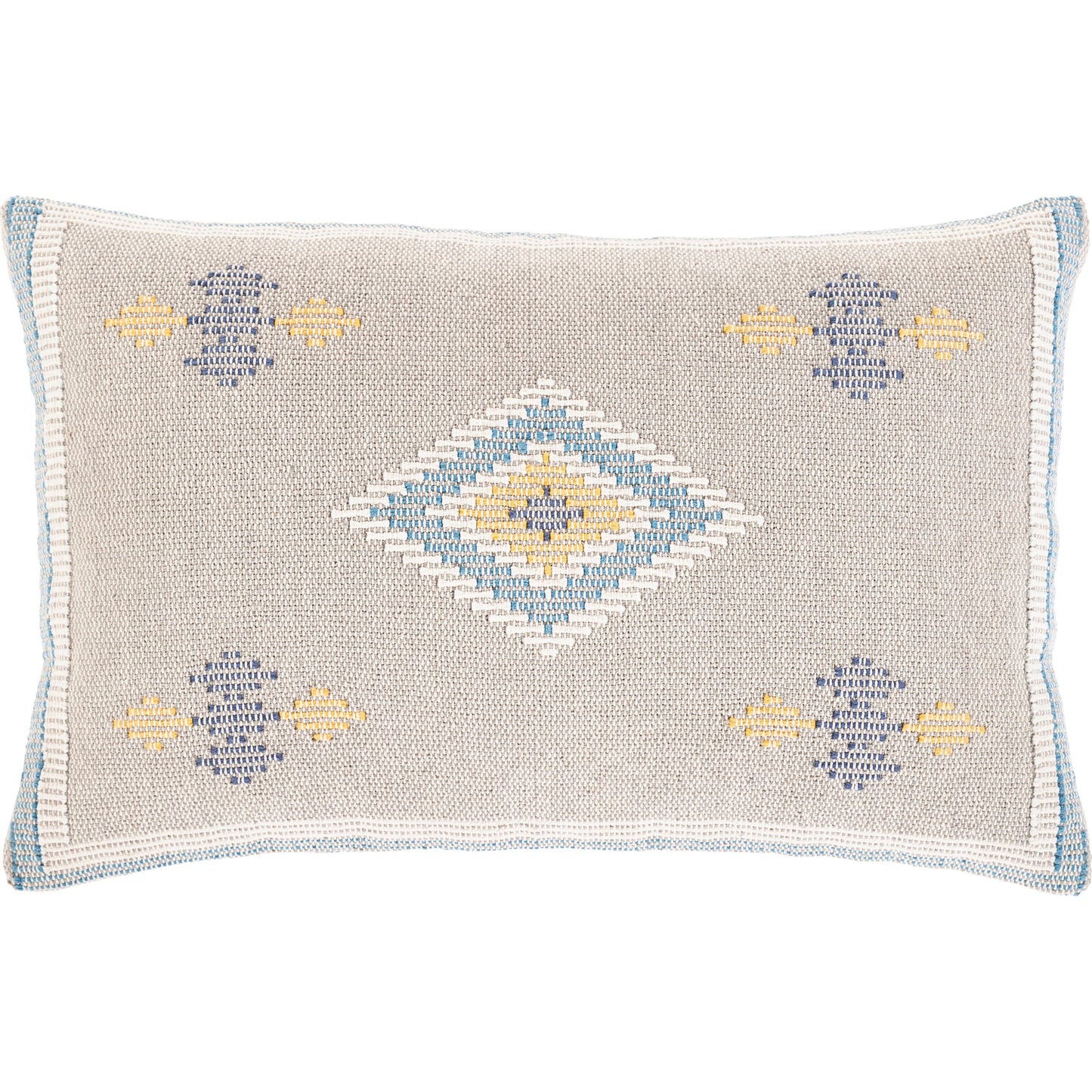 001 SI-1893809,SI-1893810 | Primary Silo | Zakaria Indoor/Outdoor Pillow by Surya in navy, yellow, bright blue, seafoam, cream. Made from 100% cotton in a eclectic & global style.