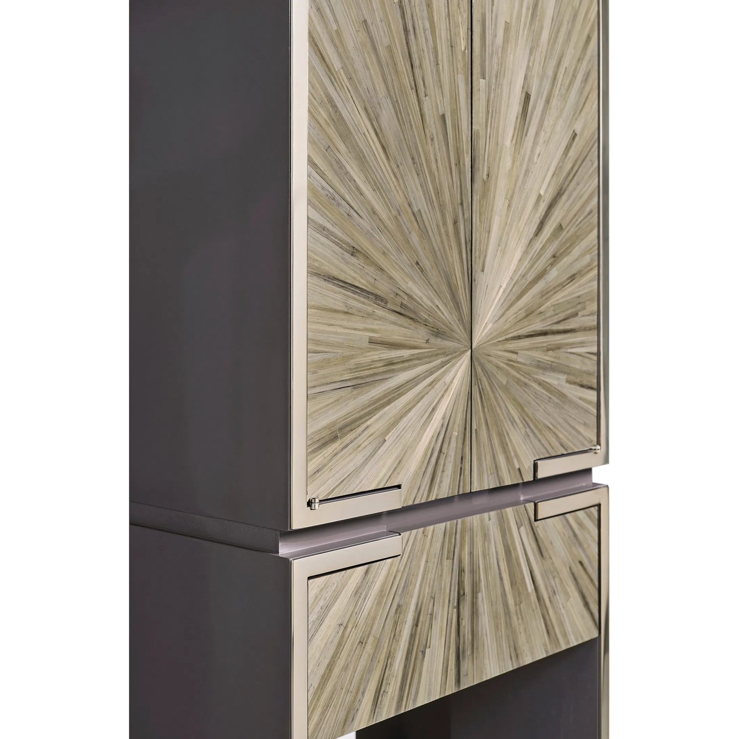 006 SI-2535768 | Closeup | Terra Bar Cabinet by Jonathan Charles in natural straw. Made from main straw in a unique style.