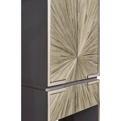 Terra Bar Cabinet by Jonathan Charles in natural straw. Made from main straw in a unique style.