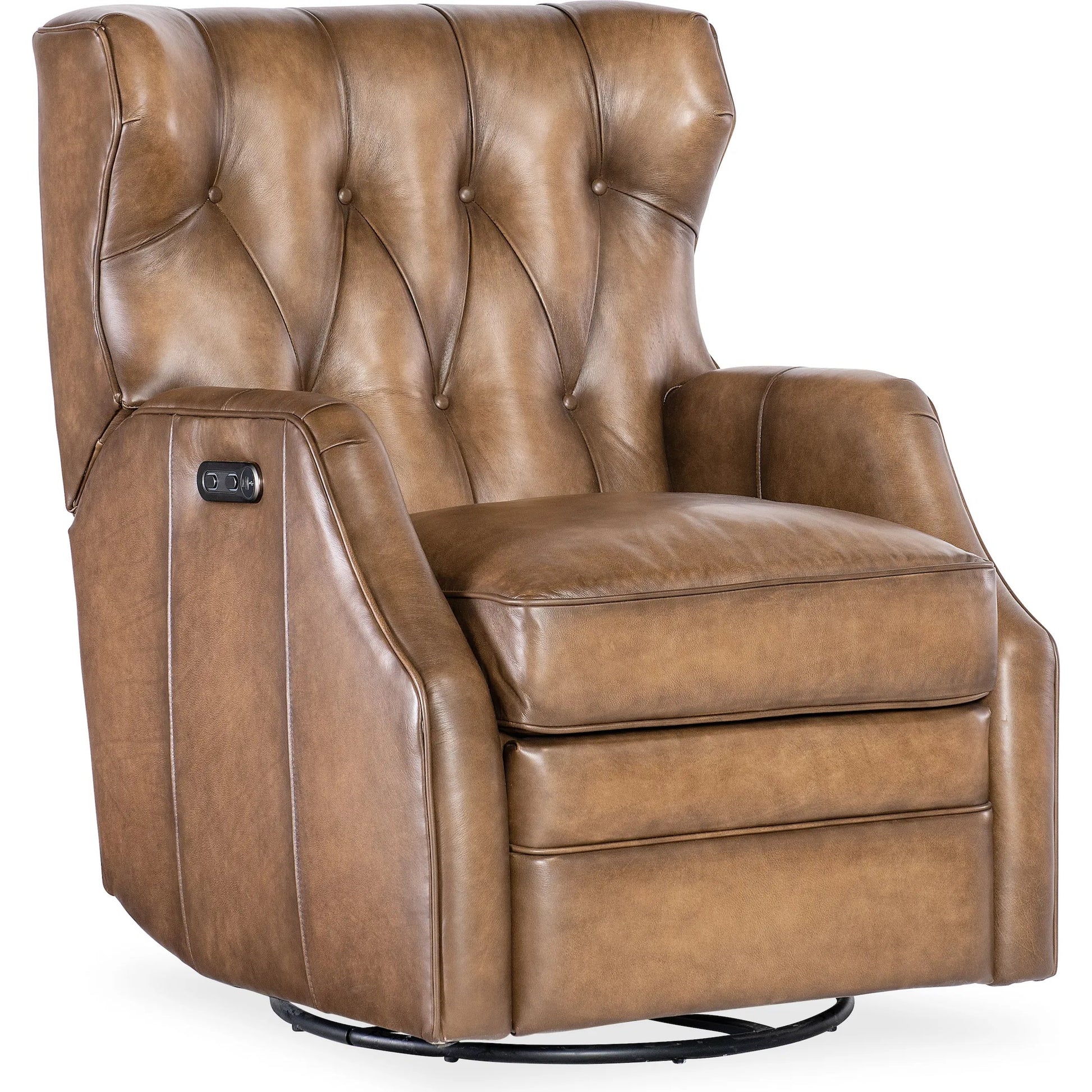 Henderson Power Swivel Glider Recliner by Hooker Furniture in dark brown. Made from unique in a traditional style.