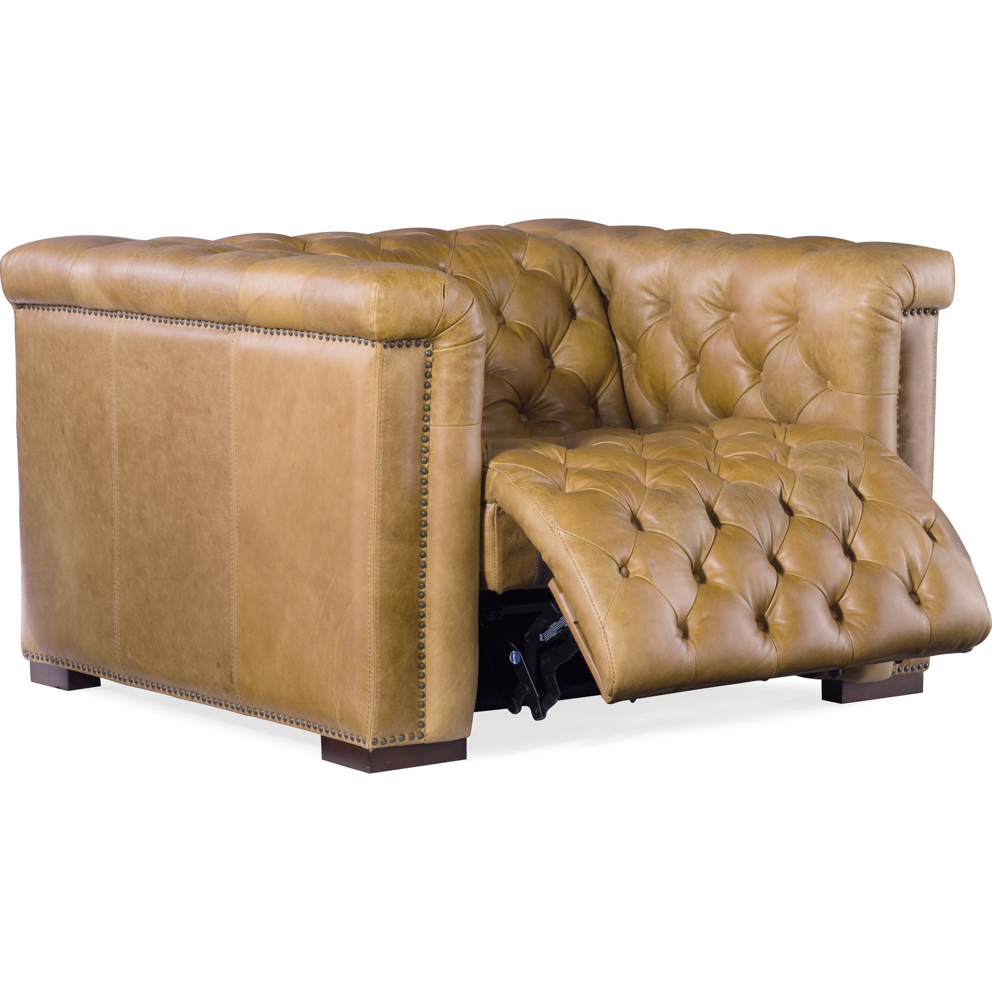 Savion Grandier Power Recliner by Hooker Furniture. Made from leather in a transitional style.