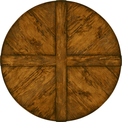 Casual Accents Country Walnut Round Wood Dining Table by Jonathan Charles in country farmhouse walnut. Made from acacia in a rustic style.