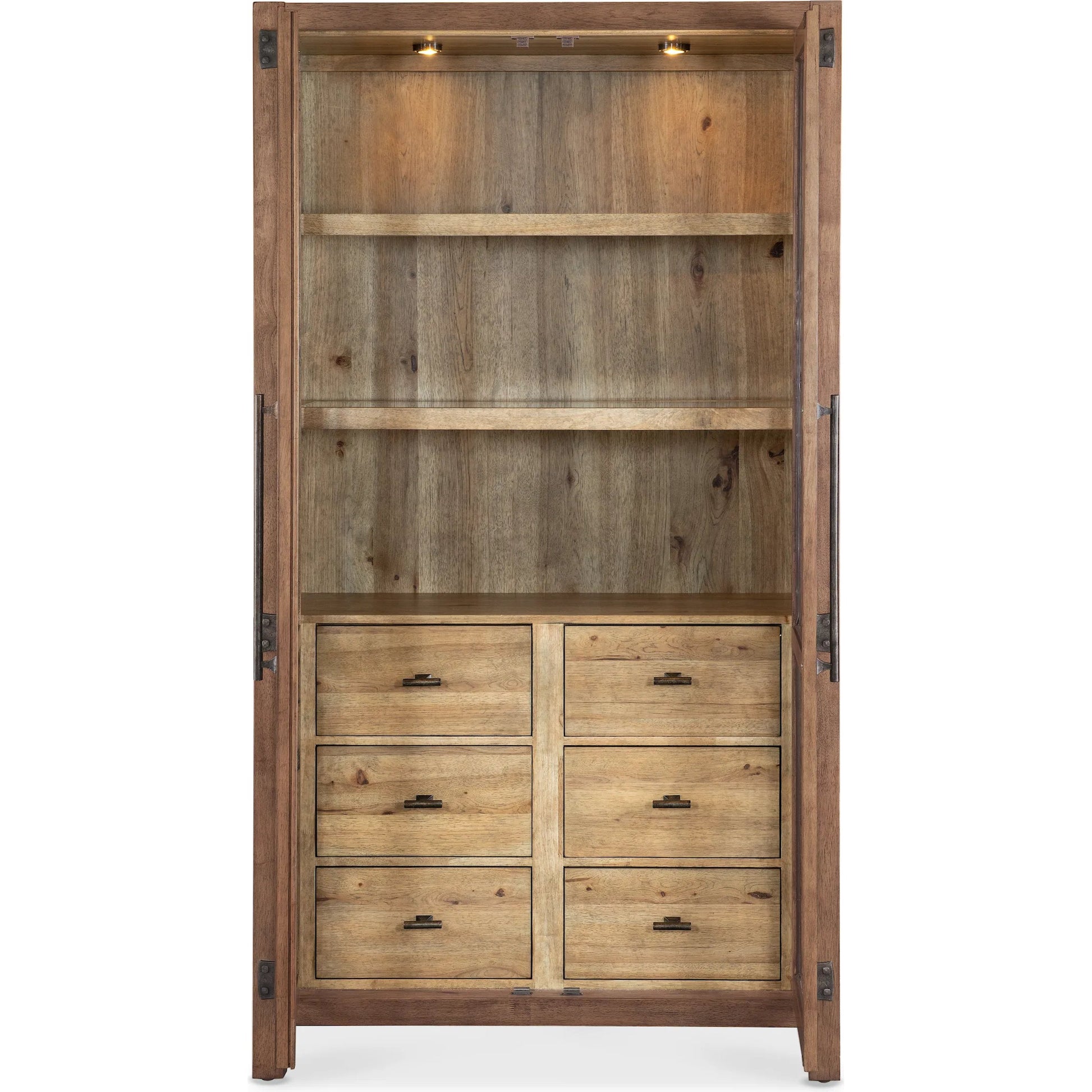 Vineyard Row Display Cabinet by Hooker Furniture in dark wood and napa. Made from unique in a transitional style.