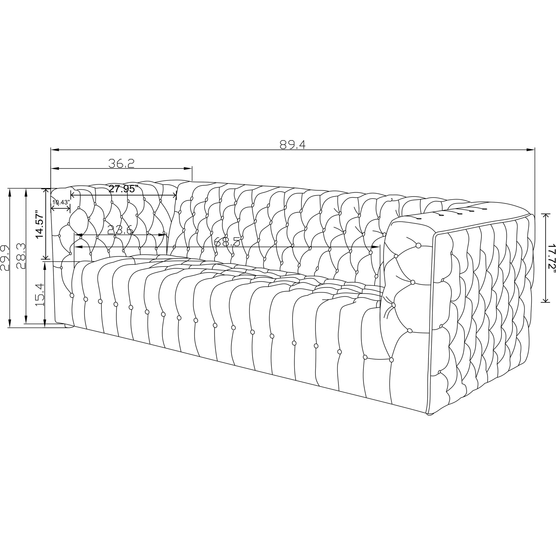 Vicenza Velvet Sofa by Pasargad Home in silver. Made from velvet in a modern style.