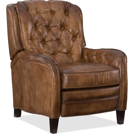 Nolte Recliner by Hooker Furniture in checkmate pawn. Made from leather in a traditional style.
