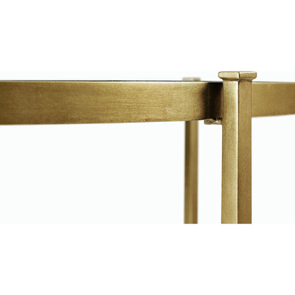 Luxe Transitional Center Table by Jonathan Charles in gold and gilded iron. Made from iron in a transitional style.