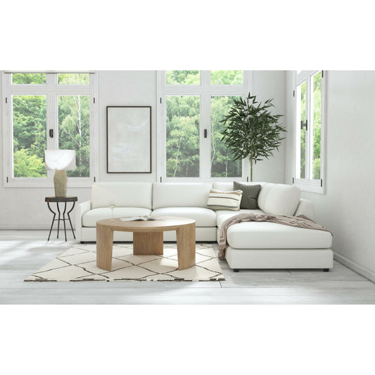 Commerce & Market Round Cocktail Table by Hooker Furniture in medium natural wood. Made from mindi solids in a transitional style.