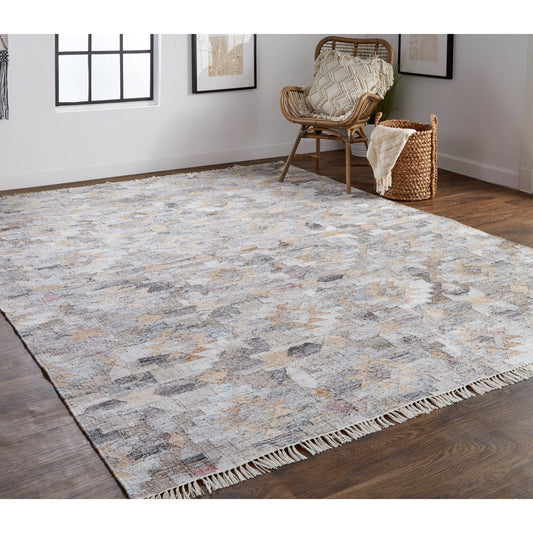 Beckett Eco Moroccan Mosaic Rug - 0818F by Feizy in gray, multi. Made from pet in a unique style.
