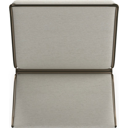 Parallax Chaise by Caracole in whisper of gold. Made from metal in a modern style.