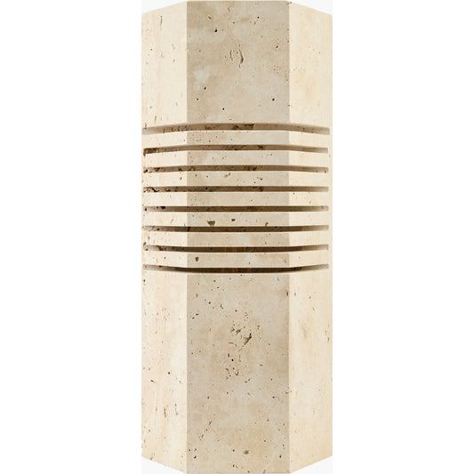 Zelie Accent Table Lamp by Surya in beige. Made from travertine in a transitional style.