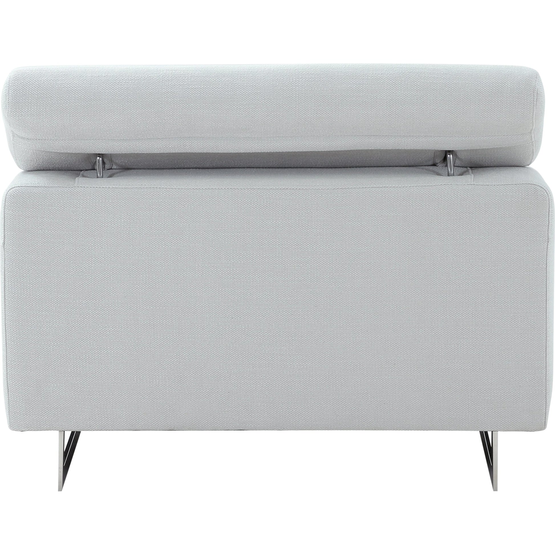 Serena Lounge Chair by Pasargad Home in silver. Made from polyester fabric in a modern style.