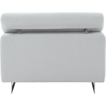 Serena Lounge Chair by Pasargad Home in silver. Made from polyester fabric in a modern style.