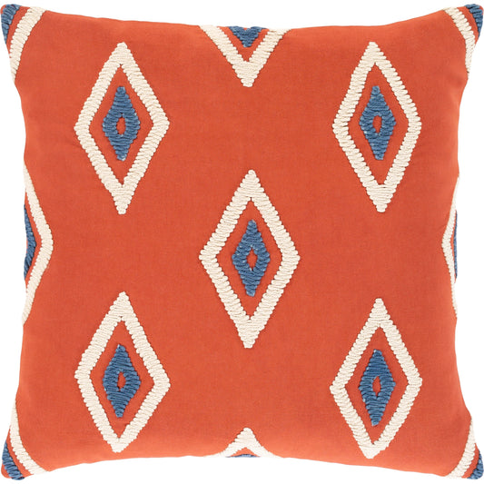 Zulu Pillow - 32504 by Livabliss in brick red, beige. Made from 100% cotton in a eclectic & global style.