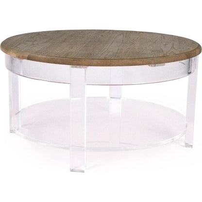 Beau Coffee Table by Zentique in weathered oak, acrylic. Made from oak, acrylic in a modern style.