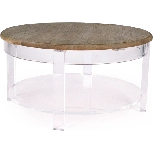 Beau Coffee Table by Zentique in weathered oak, acrylic. Made from oak, acrylic in a unique style.