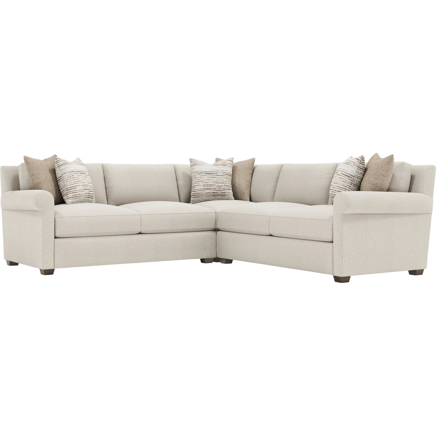 000 SI-2534151 | Primary Silo | 3 Piece Barnes Fabric Sectional by Bernhardt in beige, tan. Made from fabric in a traditional style.