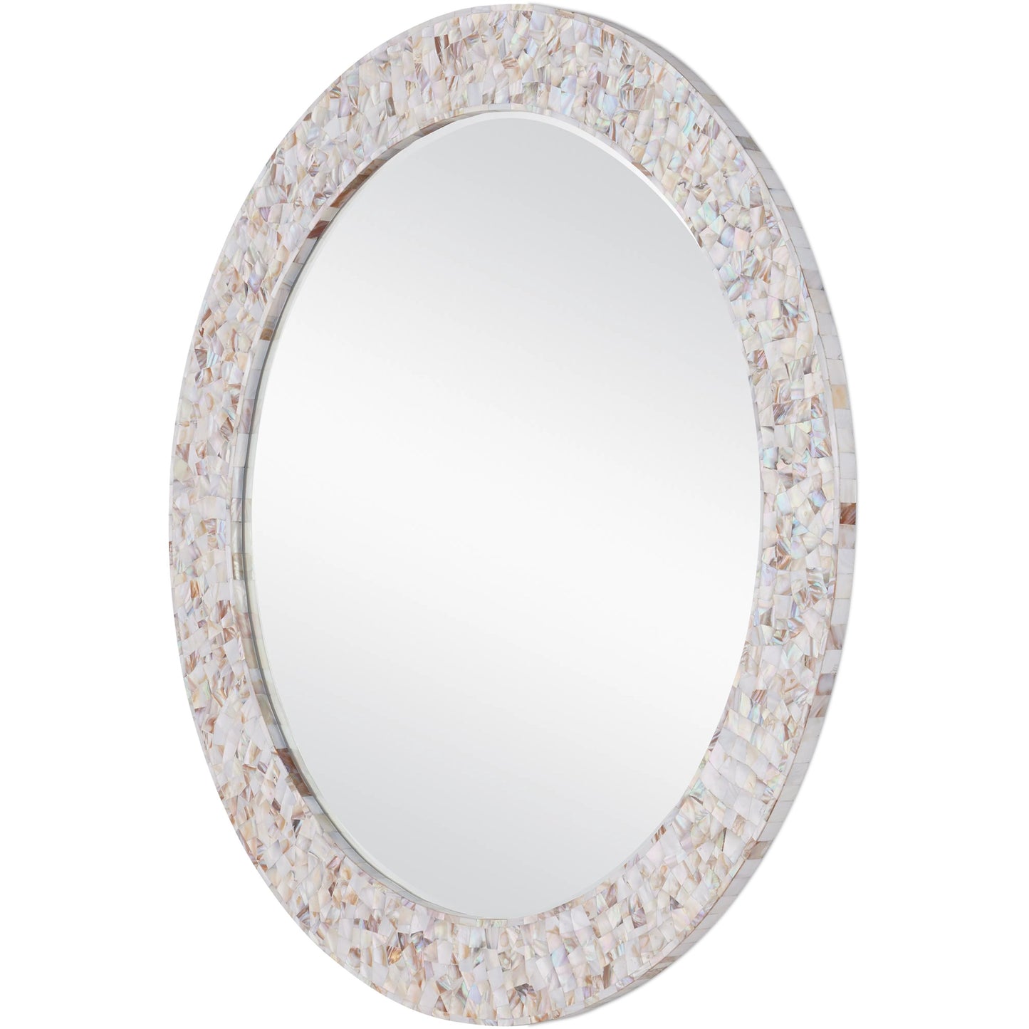 003 SI-2191864 | Additional Silo | Uma Mother of Pearl Mirror by Currey and Company in natural, white, mirror. Made from mother of pearl, engineered wood, glass in a modern style.
