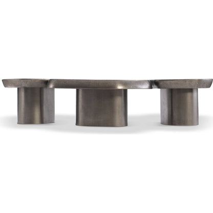 Clawson Cocktail Table by Bernhardt in graphite. Made from aluminum in a modern style.