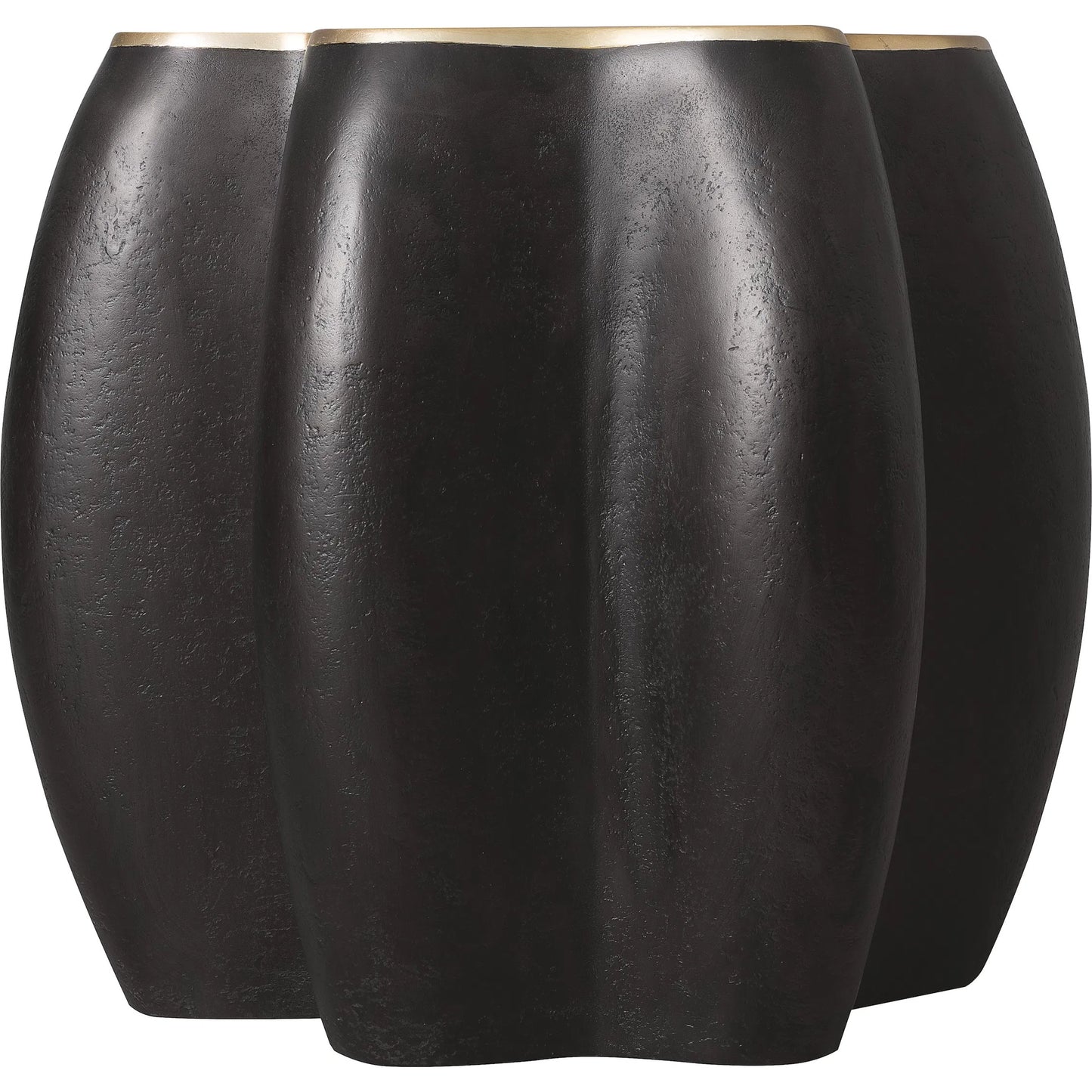 001 SI-2458421 | Primary Silo | Melange Even and Flow Round End Table by Hooker Furniture in black, gold accents. Made from resin, glass in a modern style.