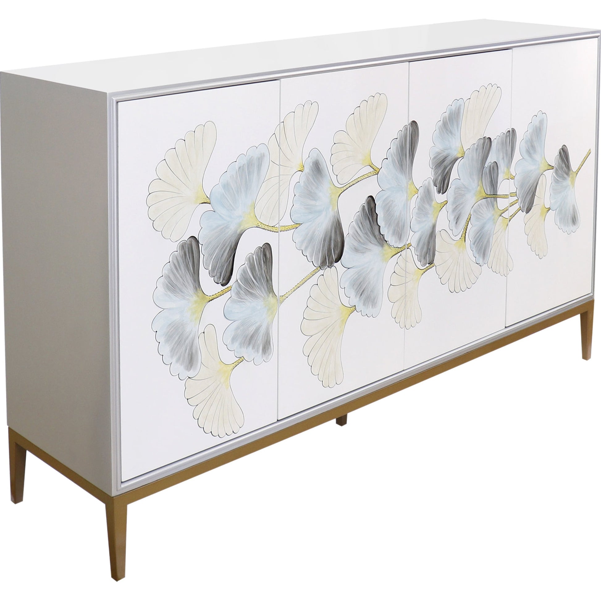 Annabelle Sideboard by Pasargad Home in silver and silver. Made from unique in a transitional style.