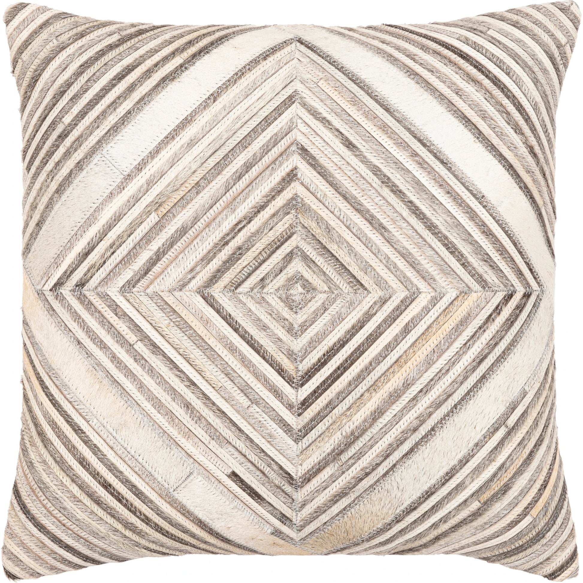 Zander - 29975 by Surya in medium gray, charcoal, gray, light beige. Made from 100% leather, 80% polyester, 20% cotton in a transitional style.