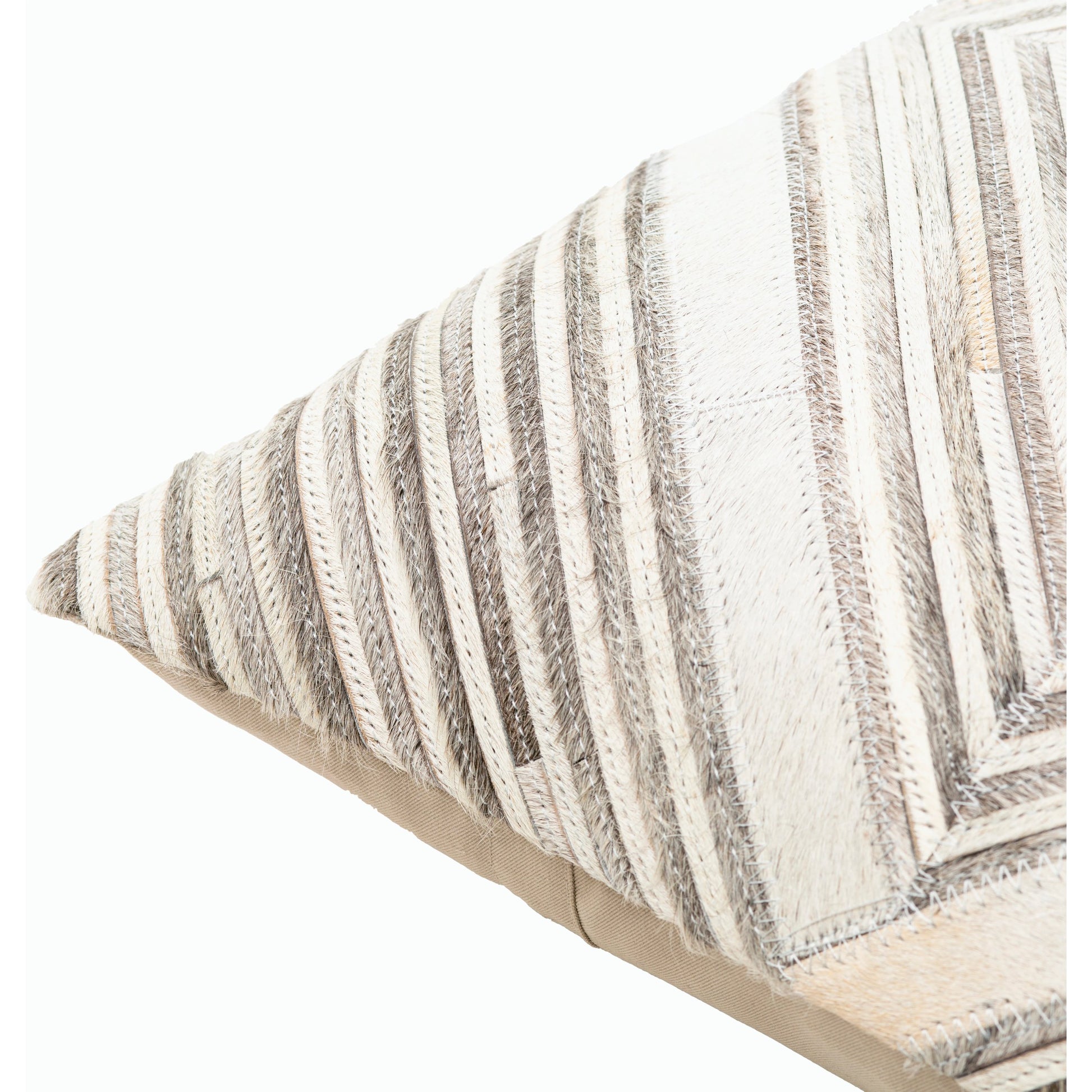 Zander - 29975 by Surya in medium gray, charcoal, gray, light beige. Made from 100% leather, 80% polyester, 20% cotton in a transitional style.