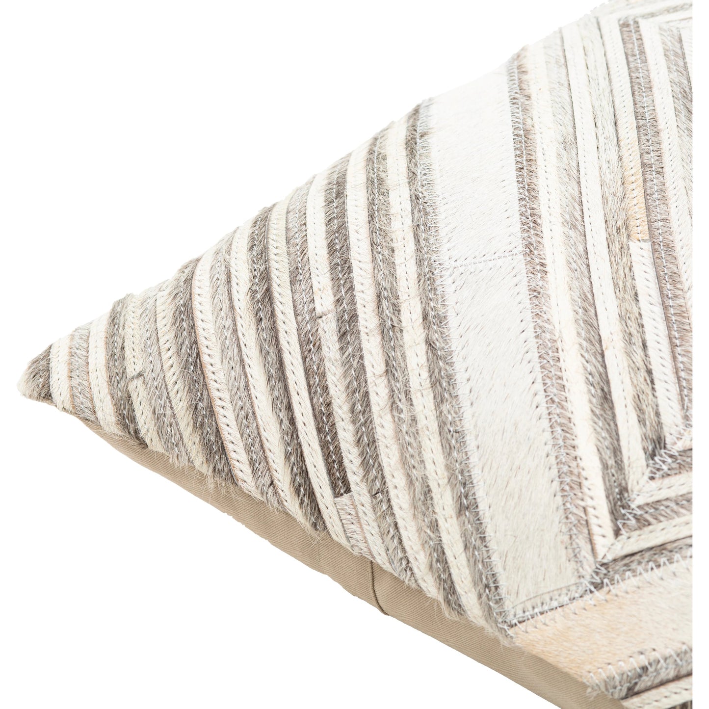 003 SI-1893932,SI-1893933 | Closeup | Zander - 29975 by Surya in medium gray, charcoal, gray, light beige. Made from 100% leather, 80% polyester, 20% cotton in a transitional style.