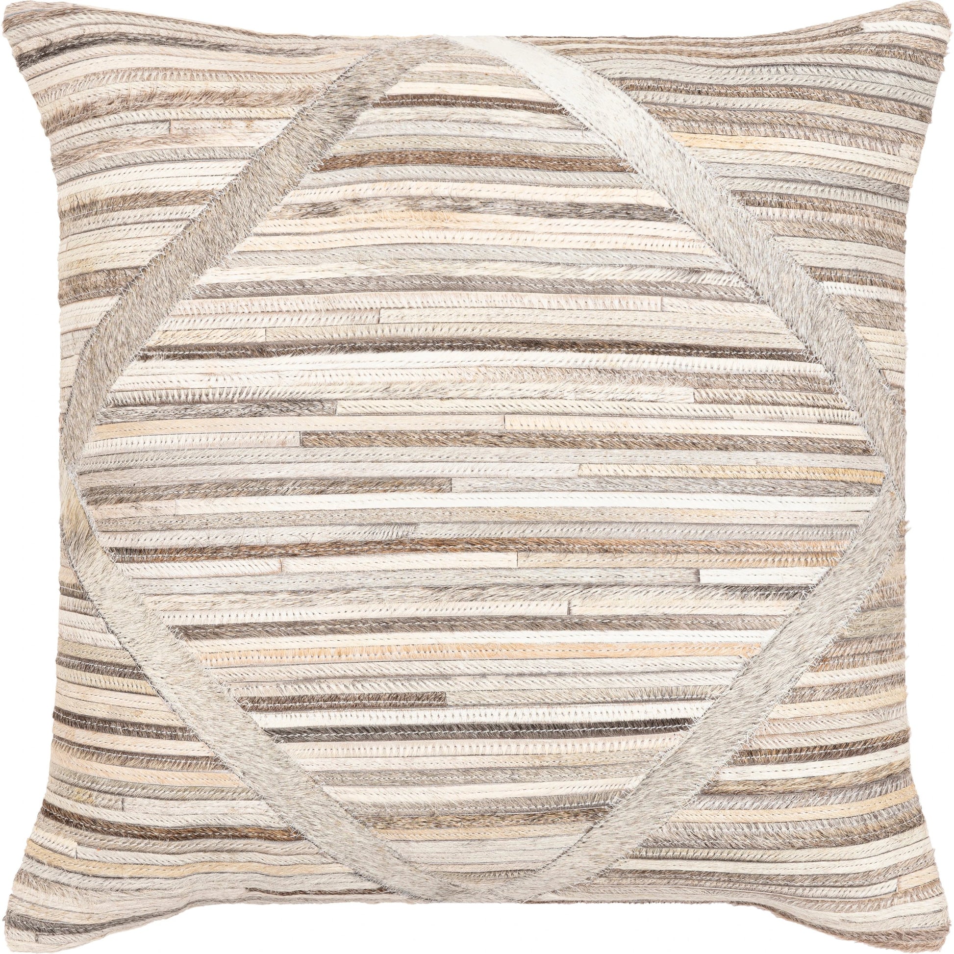 Zander - 29976 by Surya in gray, medium gray, charcoal, tan, cream, light beige. Made from 100% leather, 80% polyester, 20% cotton in a transitional style.