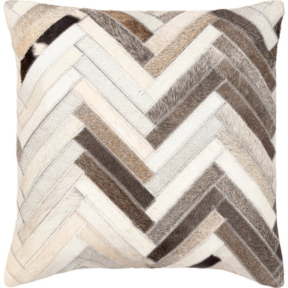 Zander - 29977 by Surya in charcoal, taupe. Made from 100% leather, 80% polyester, 20% cotton in a transitional style.