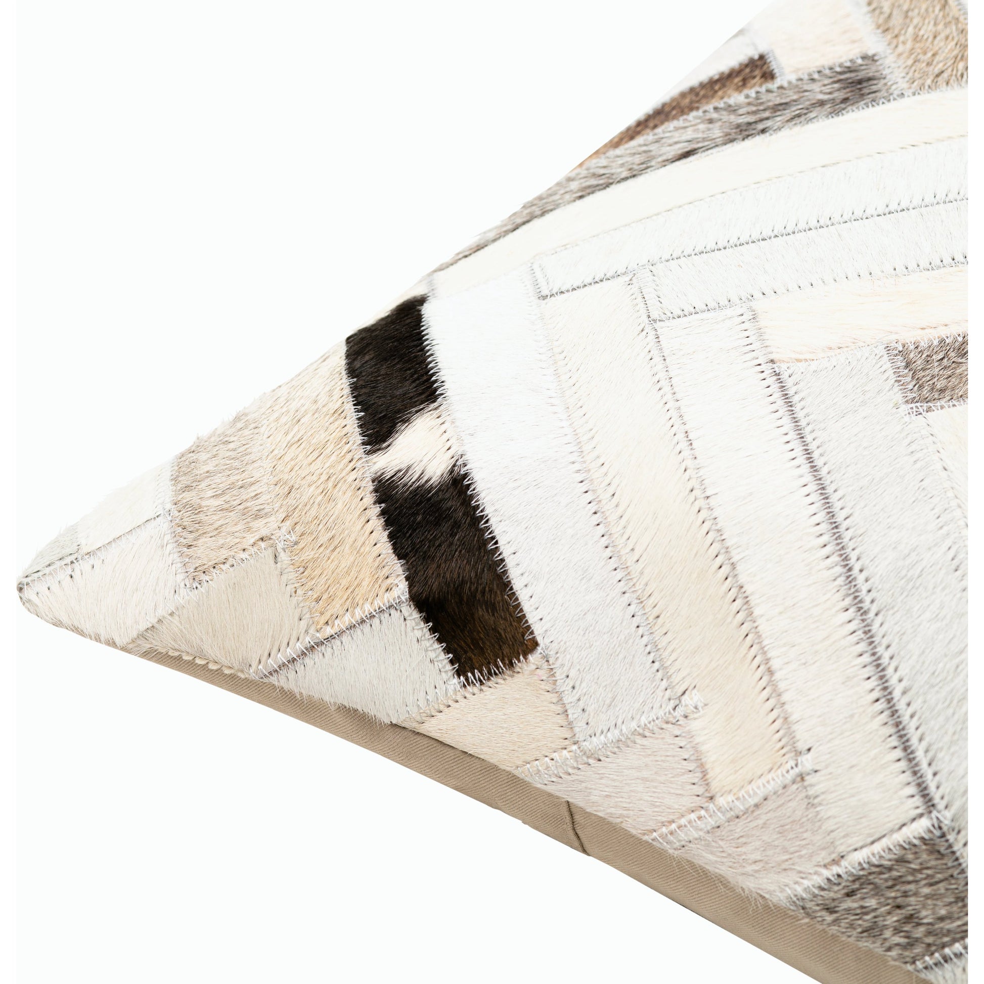 Zander - 29977 by Surya in charcoal, taupe. Made from 100% leather, 80% polyester, 20% cotton in a transitional style.