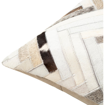Zander - 29977 by Surya in charcoal, taupe. Made from 100% leather, 80% polyester, 20% cotton in a transitional style.