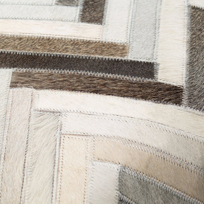 Zander - 29977 by Surya in charcoal, taupe. Made from 100% leather, 80% polyester, 20% cotton in a transitional style.